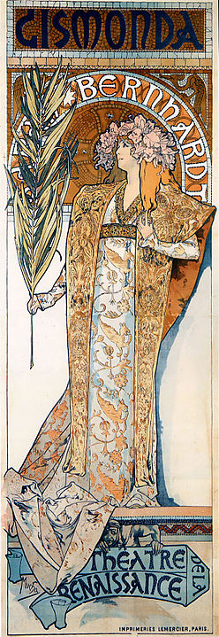 Alphonse Mucha Poster of Sarah Bernhardt as Gismonda (1895)