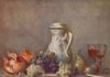 初めて静物画でアカデミー会員となったジャン・シメオン・シャルダン 「ブドウとザクロ」 1763年、油彩 (47x57 cm) ルーヴル美術館